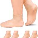 DLMDLM 2 Pairs Silicone Socks for Dry Cracked Feet, L Anti Slip Soft Moisturizing Socks Softening Feet, Ultra-high Stretch Pedicure Socks Foot Care After Pedicure