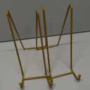 TR-LIFE 8 Inch Large Plate Stands for Display - Metal Plate Holder Display Stand + Frame Holder Stand for Picture, Decorative Plate, Platter, Plaques, Book, Photo Easel Tabletop (Gold 2 Pack)