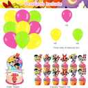Power Girl Party Supplies5x3FT,Cartoon Girl Backdrop,Cartoon Theme Happy Birthday Party Banner for Boys and Girls Anime Party Decoration