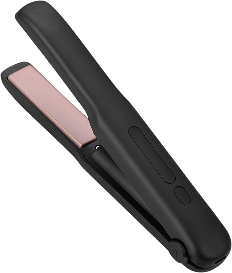 Cordless Hair Straightener and Curler, Portable Small Flat Iron with Fast Heating, Adjustable Temp Settings, Voltage Rechargeable Travel Size for Bangs, Short Hair, Touch Ups