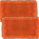 Vintage Melamine 17" x 10" Serving Platters for Serving Food, Set of 2, 100% Melamine Large Rectangle Serving Trays Sets for Fruit, Appetizer, Dessert, Home and Party Use. Orange