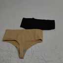 Yeblues Thong Shapewear Tummy Control for Women Seamless Shapewear Underwear Body Shaper Panties for Under Dresses (Medium, Black+nude 2pack)