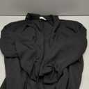 Women's 3/4 Ruched Sleeve Lightweight Work Office Blazer Jacket (S-3XL) (Black)