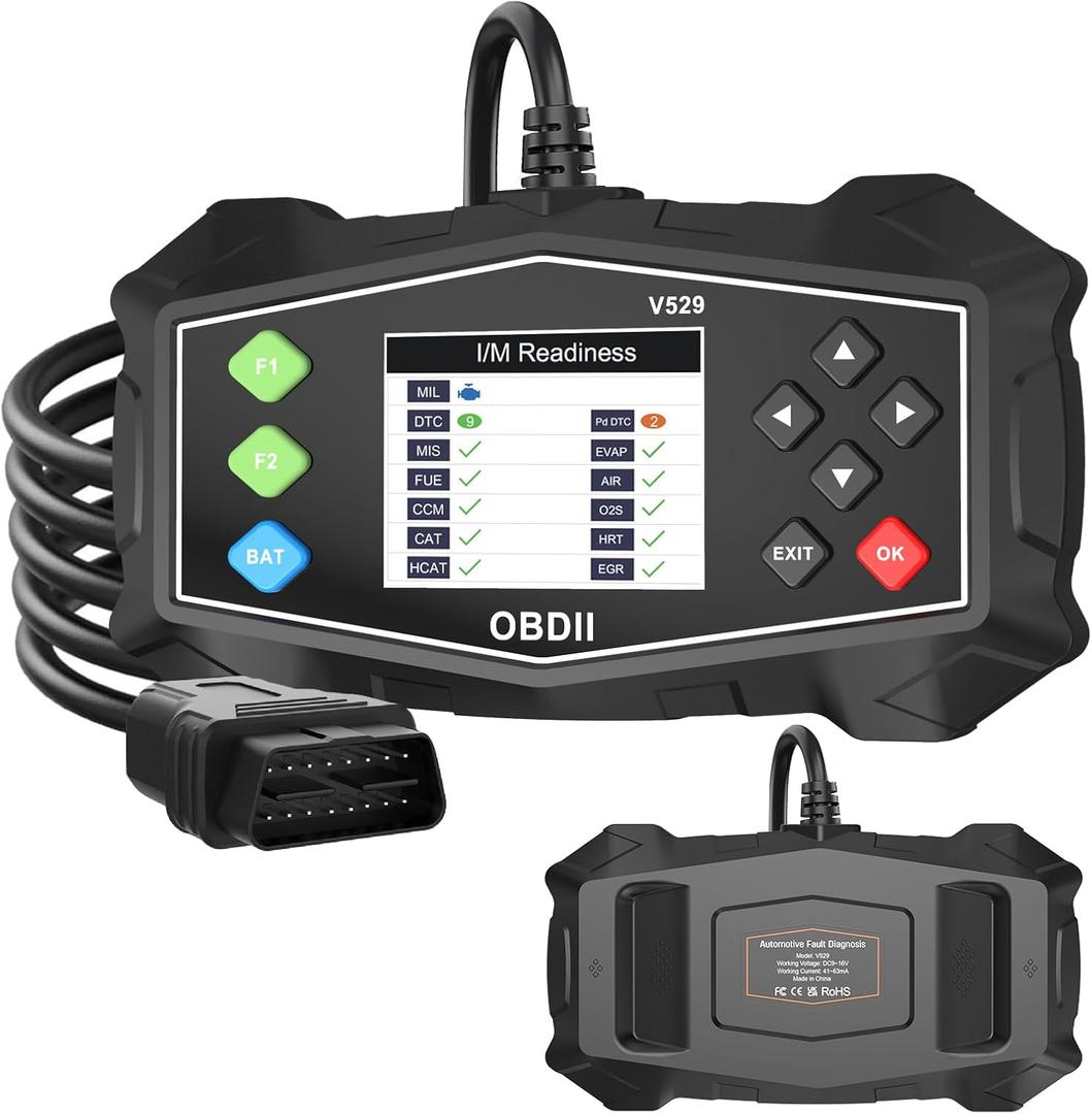 OBD2 Scanner Diagnostic Code Reader,Automotive OBD II Engine Light,Battery Tester,Mode 6, Mode 8 & I/M Readiness,OBDII Scan Tool for All OBDII Cars 1996+ (Black)