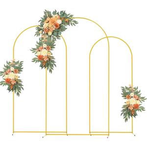 Arch Backdrop Stand Set Of 3 (6Ft/6.6Ft/7.2Ft) Metal Wedding Arch Backdrop Stand For Wedding Ceremony Birthday Baby Shower Party Photo Booth Backdrop Decorations