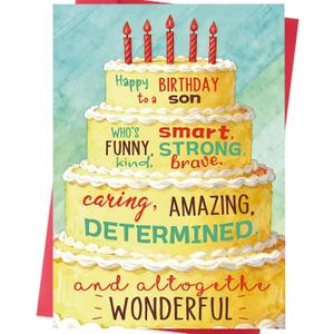 6 x Birthday Card for Son Happy Birthday Son Gift from Mom and Dad
