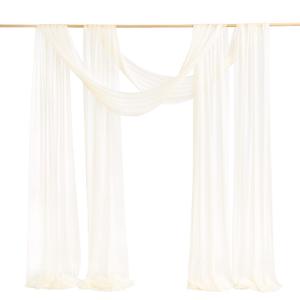 Ling's moment Wedding Arch Draping Fabric 2 Panels 32Ft x 30" Wrinkle-Free Wedding Arch Drapes Chiffon Fabric, White Curtain for Wedding Ceremony Reception Background Party Home Garden Decorations