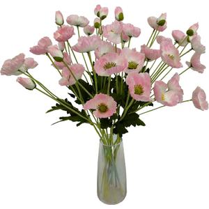 ATFL Pink Poppy Flowers Artificial for Wedding Decorations,12 Pcs Fake Faux Silk Poppies Bulk for Home Decor Table Centerpieces Floral Arrangement(23.5, Pink)