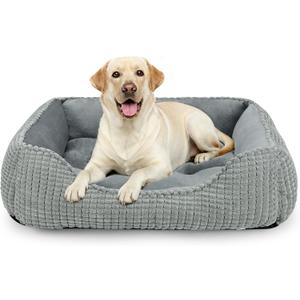 MIXJOY X-Large Dog Bed for Large, Medium, Small Dogs - Rectangle, Washable, Orthopedic, Soft Calming Sleeping Puppy Bed - Durable Pet Cuddler with Anti-Slip Bottom - XL (35"x25"x9")