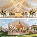 10 Panels 5ft(W) x 20ft(H) Champagne Ceiling Drapes for Wedding Parties – 20 FT Extra Long Thick Polyester Wrinkle-Free Drapery Tent Decor Decorations for Birthday Party Ceremony Stage Swag