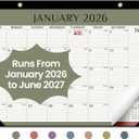 2026 Desk Calendar, 18-Month Calendar Runs from January 2026 to June 2027, 17" x 12" Desktop or Wall Calendar, Perfect Monthly Calendar Planner for Home, Office, or School - Boho Colors