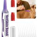 1 Pack 2ml Veterinary Surgical Skin Glue with 10 Applicators, Strong Surgical Adhesive, Blue-Tinted Fast-Acting Tissue Wound Glue, Up to 20 Applications, Ideal for Dogs & Cats Essential Care