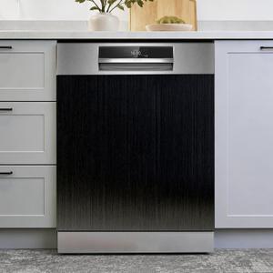 Black Brushed Tall Dishwasher Magnet Cover, 23.5 x 30 | Brushed Stainless Steel Dishwasher Magnet Cover Door , Decorative Kitchen Appliance Panel Decal