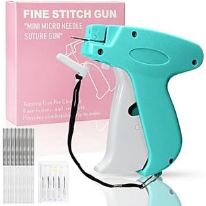 Stitch Gun for Clothes， Handheld Stitch Gun Quick Clothing Fixer，Sewing Kit Includes 1,000 Black Fasteners & 1,000 White Fasteners & 6 Needles (Blue)