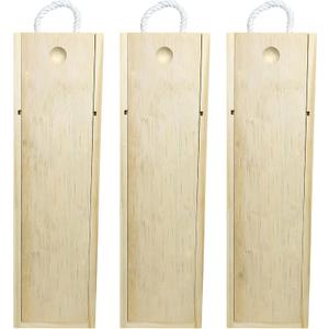 ARTAWEIN Premium DIY Wooden WineBox - Ideal for 750ml Storage & Shipping with Single Bottle Holder and Rope Carry Handle for Birthday Party, Housewarming, Wedding, Anniversary (3 pack) ARTAWEIN Premium DIY Wooden WineBox - Ideal for 750ml Storage & Shipping with Single Bottle Holder and Rope Carry Handle for Birthday Party, Housewarming, Wedding, Anniversary (3 pack)