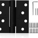 Self Closing Hinge 4 Inch Matte Black Auto Close Door Hinges Adjustable 4 Inch Spring Hinges 4"x 4" Door Closer Hinge Square Corner for Commercial Grade Auto Self-Closing UL Listed, 2 Pack