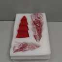 Christmas Decorations - Set of 3 Velvet Ceramic Christmas Trees - Modern Cone Indoor Christmas Decoration Centerpieces for Table Mantel and Living Room Home Decor (Red)