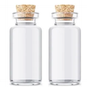 GLASS JARS WITH CORK LID 2 Pack Of 2