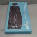 Wireless Keyboard and Mouse Combo,2.4G Full Size Wave Keys Ergonomic Keyboard with Wrist Rest for Natural Typing, 3 DPI Adjustable Ergonomic Silent Mouse for Computer/Laptop/Windows/Mac (Black)