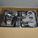 sifer 9Qt 4Pack [Multi-Size] Chafing Dish for Buffet | 80% Faster Screwless Assembly & Stackable Design for Wedding/Home/Christmas Buffets (Silver)