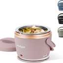 Crock-Pot 20-Ounce Electric Lunch Box, Portable Food Warmer, Blush Pink | Perfect for Travel, Car, On-the-Go | Spill-Free, Dishwasher-Safe