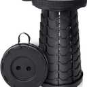 Foldable Telescoping Stool Portable, Retractable Stool for Adults, Upgraded Collapsible Folding Seats with Load Capacity 550lbs, Camping Stools for Adults (Black)