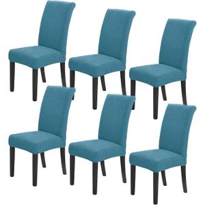 Howhic Stretch Chair Covers for Dining Room Set of 6, Removable Washable Dining Room Chair Covers, Dining Chair Slipcovers Seat Protector, Great Decoration for Home and Banquet (Dusty Blue, 6 Pack)