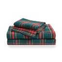 Wake In Cloud - Plaid Bed Sheets, 3-Piece Sheet Set, 2 Pillowcase 17*17 inch and Plaid 140*132 inch, Green