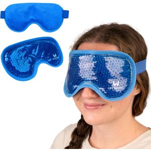 LIFE WORKS Gel Eye Mask, Hot or Cold Therapy for Puffy Eyes, Dark Circles, Headaches, and Migraines, Soft Gel Beads and Liquid Filling for Cooling or Warming Comfort