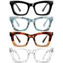 CCVOO Stylish Reading Glasses for Women, Eyeglasses, Blue Light Readers for Women, Computer Eye Glasses, Cheaters 3 PCS +2.25