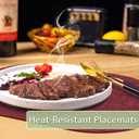Placemats for Dining Table Set of 6 Non-Slip, Heat Resistant Oval Leather Placemat Double Layer, Waterproof Table Mats Easy to Clean for Kitchen Dining Room Coffee Office Table, Wine Red