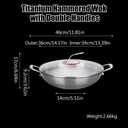 14 Inch Titanium Hammered Wok with Double Handles, Frying Pans Nonstick, Non-Stick Wok, Scratch-Resistant Non Stick Titanium Pans for Cooking,with lid
