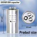 3313107.018 Capacitor Compatible with dometic RV Air Conditioner, 50+5uf+5%, 370VAC CBB65/CBB65A, Replaces 3316995.900, 3316348.900, 3100248.487