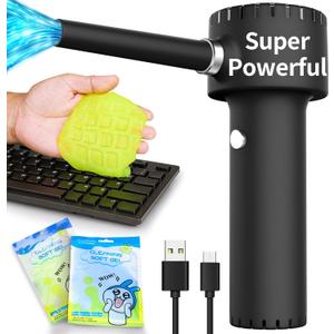 Compressed Air Duster, Electric Air Duster, Portable 45000 RPM Cordless Dust Blower, 6000mAh Battery Air Can Duster, Powerful Computer Keyboard Cleaning Air Spray, Rechargeable Electric Canned Air