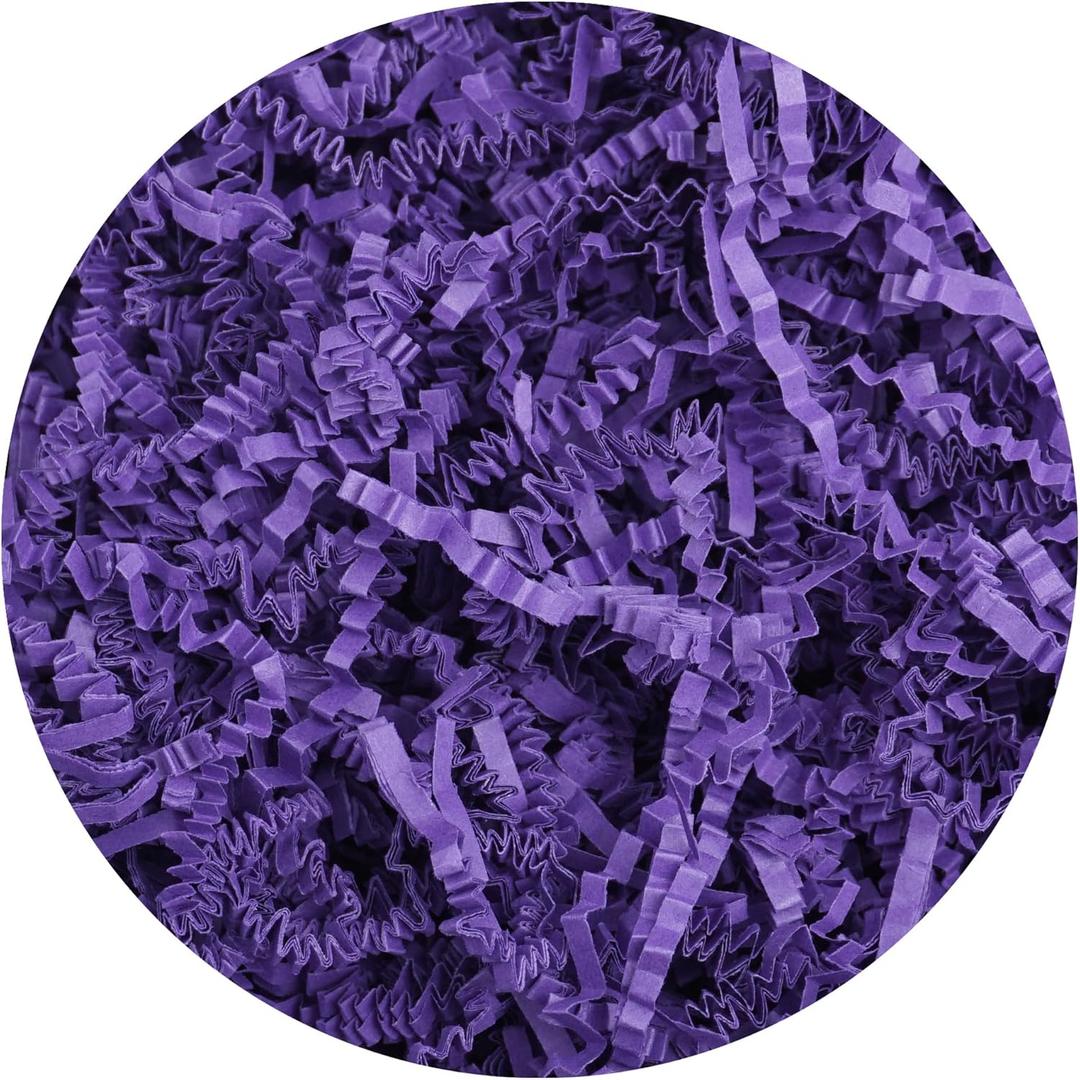 Hampton Distribution Purple Crinkle Paper Filler, 2lb Shredded Paper For Gift Baskets, Basket Filler for Birthdays, Weddings, Showers & Holidays