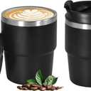 6oz Vacuum Insulated Espresso Cup Set of 2, Espresso Shot Cup for Coffee, Double Wall Stainless Steel Mini Tumbler Shot Glasses with Lid