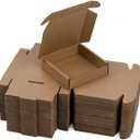SUNLPH 50 Pack 4x4x1 Inches Small Shipping Boxes, Brown Corrugated Cardboard Boxes, Moving Mailing Packing Box