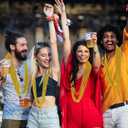 Huskein 120Pcs Gold Mardi Gras Beads Necklaces, 33 Inch Oval Beads Necklaces Gold Accessories, Christmas New Years Eve Party Favors, Mardi Gras Favors New Years Supplies Christmas Decorations