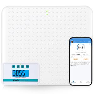 Vitafit Medical Grade Floor Scale, 660lb Accuracy 0.1lb by Our Professional Factory Since 2001, Smart Scale for Body Weight 15" x 13" Non Slip Platform, Hospital, Physician & Workshop Use, White