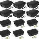 12 Pack KeyRequired Rat Bait Stations & Mouse Bait Stations  6 Large & 6 Compact, Lockable WeatherResistant Plastic for Indoor & Outdoor  Keeps Children & Pets Safe