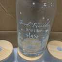 Zhehao 12 Pack Friendship Gifts for Women Friends Glass Cups Bulk Friendsmas Gifts 16oz Iced Coffee Glasses with Bamboo Lids and Straws for Sisterhood Christmas Holiday Birthday Party Favors