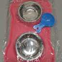Hubulk Pet Dog Bowls 2 Stainless Steel Dog Bowl with No Spill Non-Skid Silicone Mat + Pet Food Scoop Water and Food Feeder Bowls for Feeding Small Medium Large Dogs Cats Puppies (S, Pink)