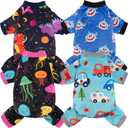 4 Pack Dog Pajamas Soft Lightweight Dog Recovery Suit Onesie Clothes for Small Medium Large Female Pet Boys Girls Dogs Cats M (Back: 9",Chest: 13.7", 5-8lbs)