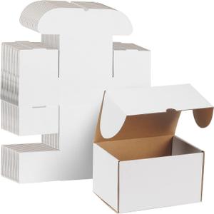 WIFTREY 7x5x4 White Shipping Boxes 25 Pack for Small Business, Small Corrugated Cardboard Boxes for Mailing, Packing, Shipping