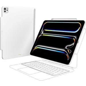 SwitchEasy CoverBuddy Lite for 2024 iPad Pro 13" - Case Compatible with Magic Keyboard for iPad Pro (M4), with Apple Pencil Pro Pencil Holder - White