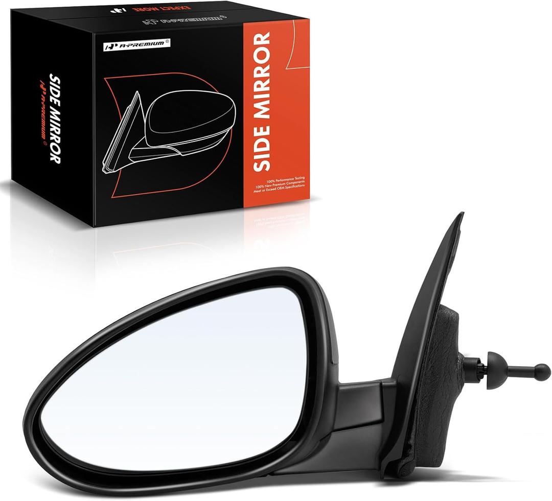 A-Premium Driver Side Manual Door Mirror - Compatible with Chevrolet Sonic 2012-2020 - Non-Heated Manual Folding Black Outside Rear View Mirror - Replace# 95205416