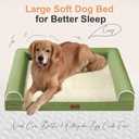 Medium Large Dog Bed Orthopedic Washable: Beds Bolster Medium Large Sized Dog Bed Egg Crate Foam Couch Sofa Waterproof with Removable Cover - Grass Green