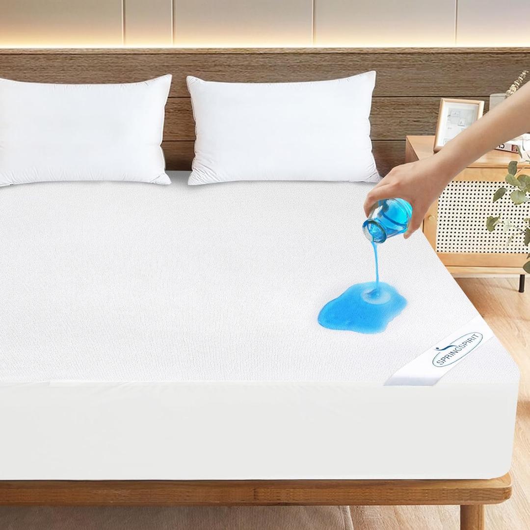 Queen Size Mattress Protector Waterproof,Absorbent Fitted Sheet | up to 18" Deep Pocket,Mattress Cover Queen Size Bed Sheets,Terry Machine Wash Protection Mattress Protector