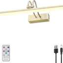 Picture Light,Wireless Art Lights for Paintings,20" Battery Wall Light,Remote Control Accent Lighting with Timer and Dimmable for Frame,Portrait,ArtworkAntique Brass (20inch)