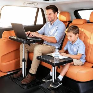 Car Desk for Laptop, Portable Car Table Tray for Front/Rear Passenger Seat, Height Adjustable Laptop Desk for Travel, Work & Eating